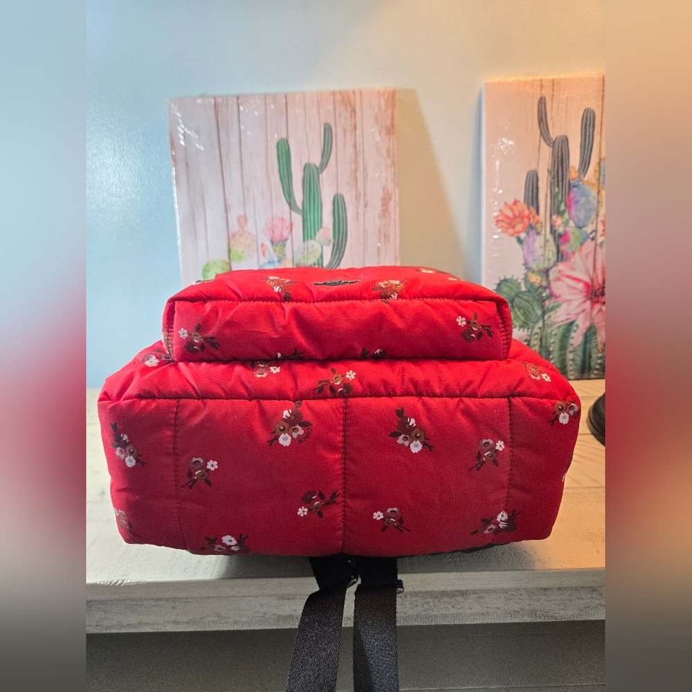 Coach Red Floral Backpack - Picture 10 of 16